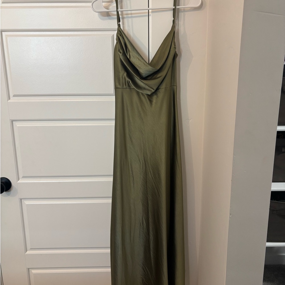 Elegant Olive Green Maxi Dress